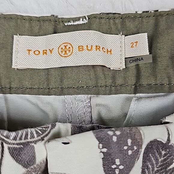 Tory Burch Women's Floral Leaf Printed Trousers Size 27 - Picture 3 of 8